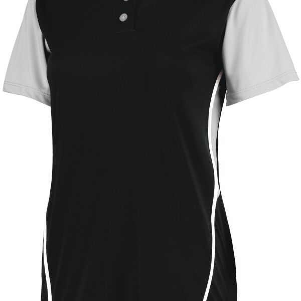 RUSSELL LADIES PERFORMANCE TWO-BUTTON COLOR BLOCK JERSEY Thumbnail
